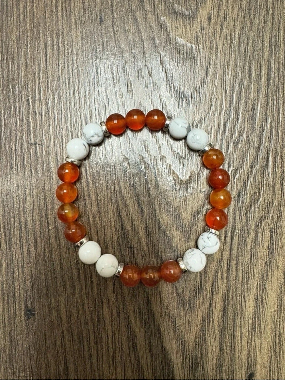 Evolve Mala Howlite & Red Agate “Settled Strength” Bracelet